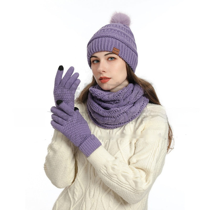 Winter Female Cap Scarf Gloves And Socks Four-piece Set Buy Center