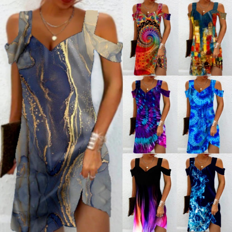 Hot New Items at Buy Center: Cross-border European And American Women's Summer Foreign Trade New Printing Elegant Dress