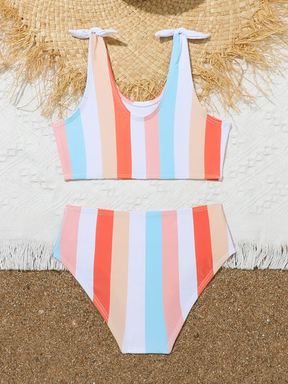 Newly Released at Buy Center: Girls' Comfortable And Cute Printed Seaside Vacation Swimsuit