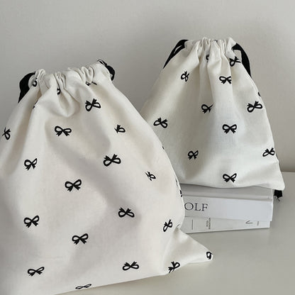 Fresh Arrivals at Buy Center: Sweet Bow Print Drawstring Storage Bag