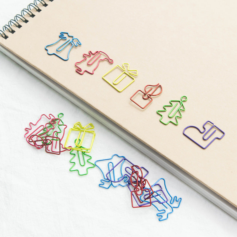 Newly Arrived at Buy Center: Christmas Creative Special-shaped Color Paper Clips 18 Pieces