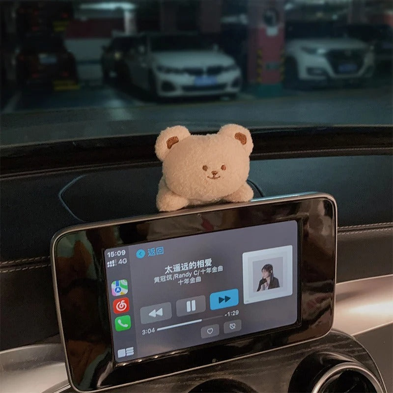 Newly Released at Buy Center: Car Center Console Decoration Cute Plush Doll Plush Bear Screen Doll