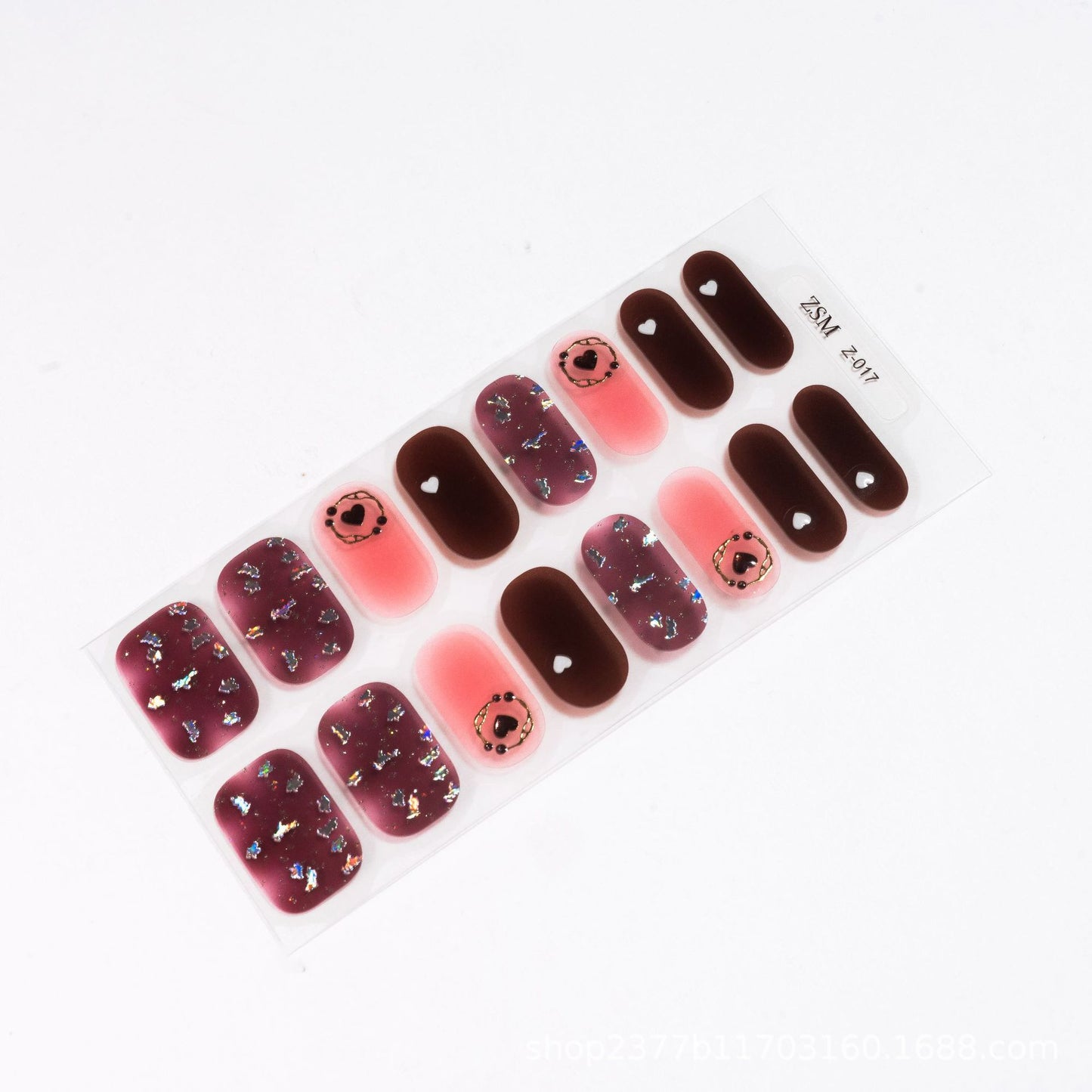 Fresh Arrivals at Buy Center: 16 Finger Diamond Nail Sticker 3D Waterproof Multicolor Z017