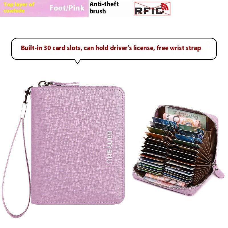 Fresh Arrivals at Buy Center: Guangzhou Banyanu Leather Factory Card Holder Female Pink 30 card slots