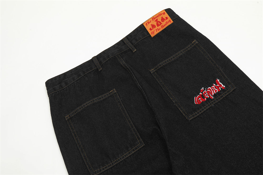 Newly Released at Buy Center: Irregular Stitching Denim Trousers For Men