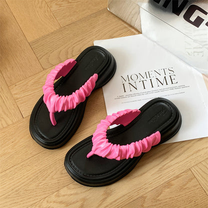 New Couple Flip-flops Beach Seaside Plywood Cool Pink