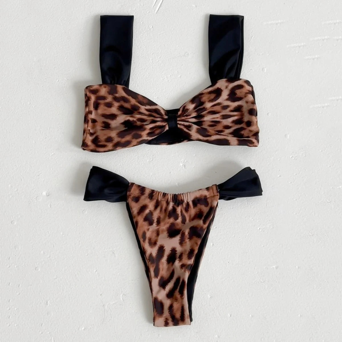 Just Arrived at Buy Center: Bikini Leopard Print Tube Top Split Women's Suit