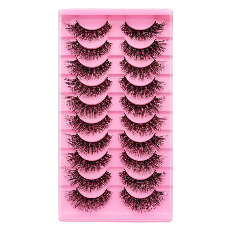 10 Pairs Of False Eyelashes With Natural And Thick Curl