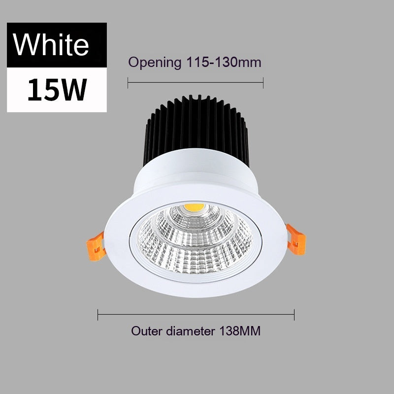 Just Arrived at Buy Center: Led Anti-glare Spotlight Embedded Variable Light With Three Colors Ceiling Lamp White 15W Hole 115 To130mm