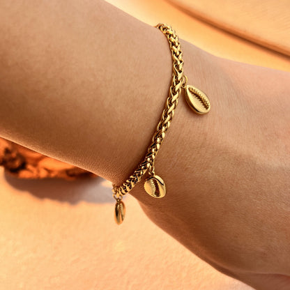 Fashion Stainless Steel Bracelet Gold Shell