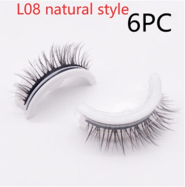 Buy Center Premium-Reusable 3D Mink Lashes Natural False Eyelashes Self Adhesive Fake Glue Free Makeup Eyelash Extension Silk