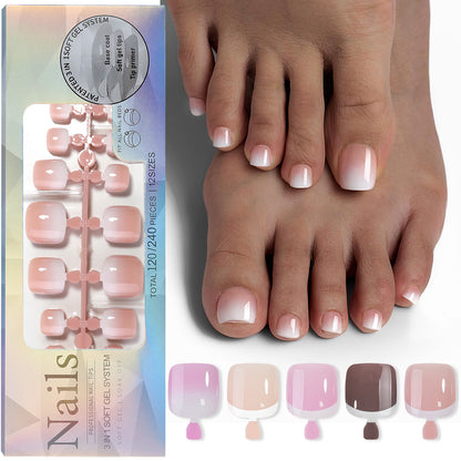 Just Arrived at Buy Center: French Nail Finished Wear Nail Frosted Toe Nail Patch