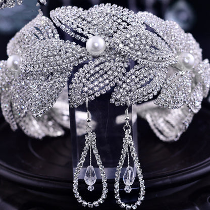 New Rhinestone Leaf Handmade Hair Band