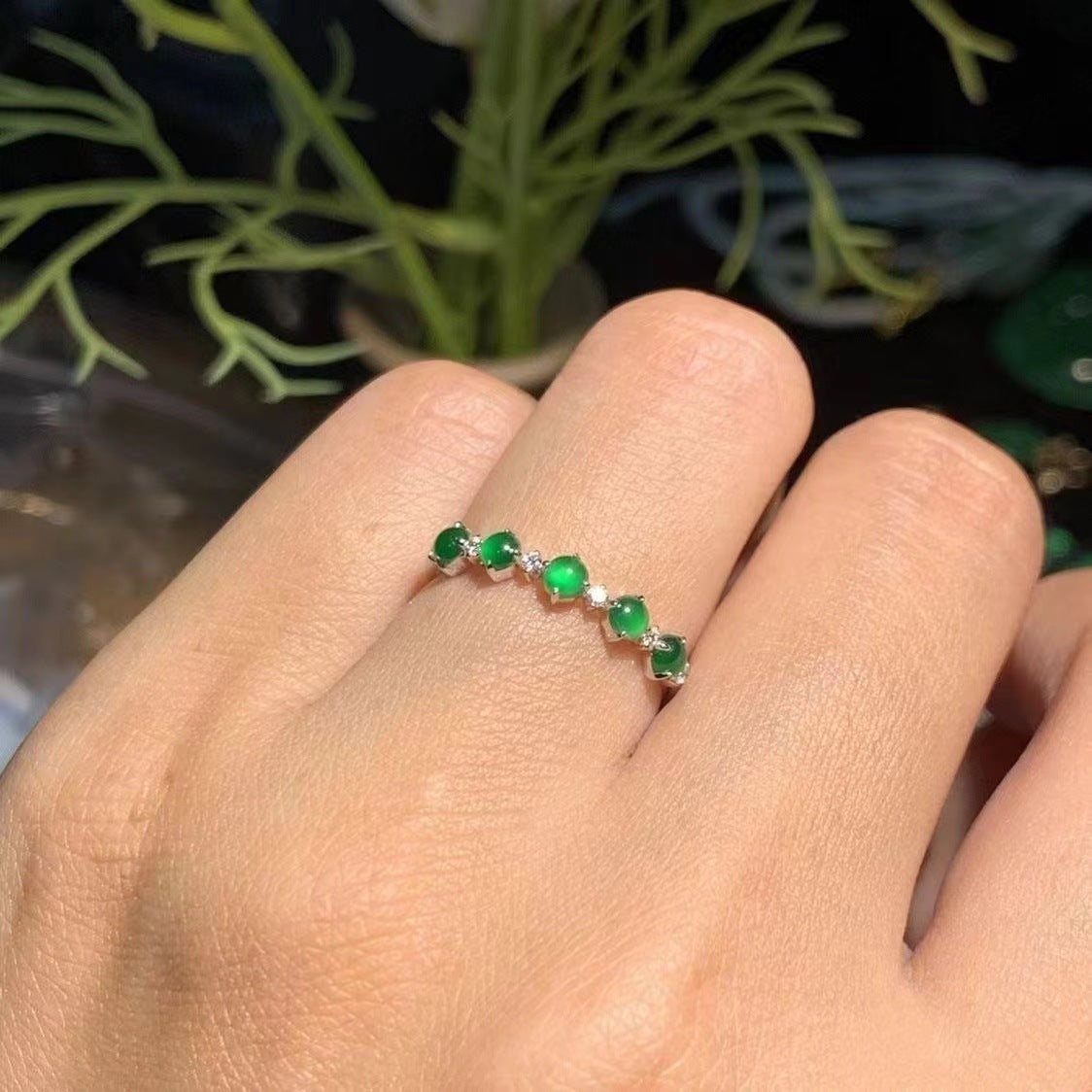 Ice-like Sun Green Chalcedony Egg Noodles Stackable Ring Ladies | Jewelry & Watches3 | Buy Center