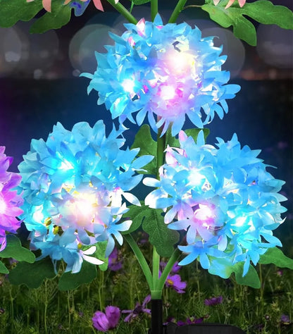 Newly Arrived at Buy Center: Hydrangea Solar Lamp Courtyard Decoration Hydrangea Blue