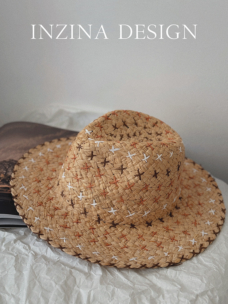 Fresh on the Scene at Buy Center: Retro Personality Western Cowboy Style Straw Hat