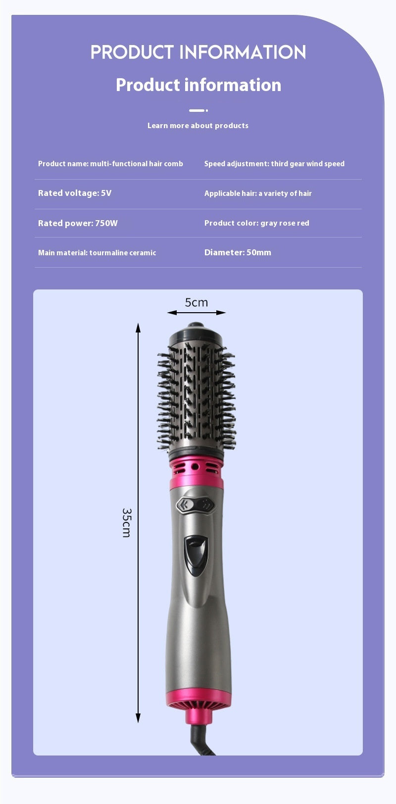 Buy Center Handpicked- Electric Rotating Hair Curling Comb Two-in-one Constant Temperature