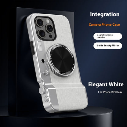 Buy Center Hot Pick-Stereo Camera Phone Case Magnetic Creative Hardshell Elegant White