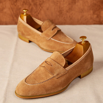 Fresh on the Scene at Buy Center: Men's Loafers With Round Toe Brown Suede