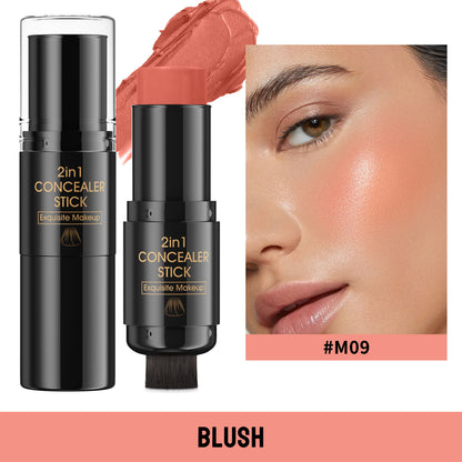 Lápiz de contorno de dos puntas Highlight Blush con brocha