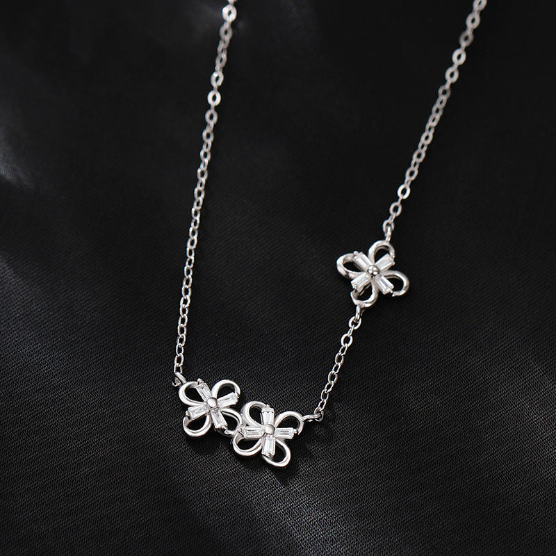 Buy Center Hot Pick-Women's Sterling Silver Petal Clover Necklace Petal Clover Necklace Pure Silver