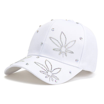 Gorra de béisbol con diamantes de imitación para mujer que combina con todo y hace que tu rostro parezca más pequeño