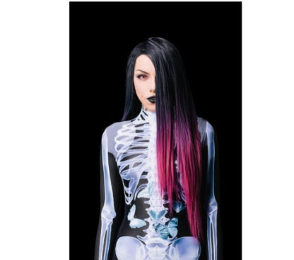 Fresh Arrivals at Buy Center: Halloween Long Sleeve Tights See-through Skeleton 3D Printed One-piece