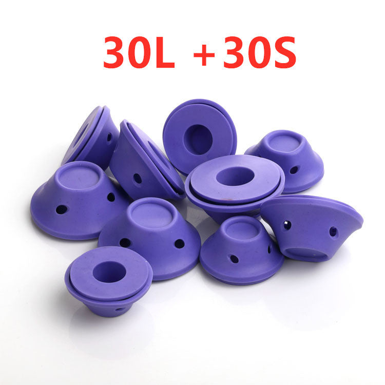 Hot New Items at Buy Center: Soft Rubber Magic Hair Care Rollers Silicone Hair Curlers No Heat Hair Styling Tool 30L and 30S purple