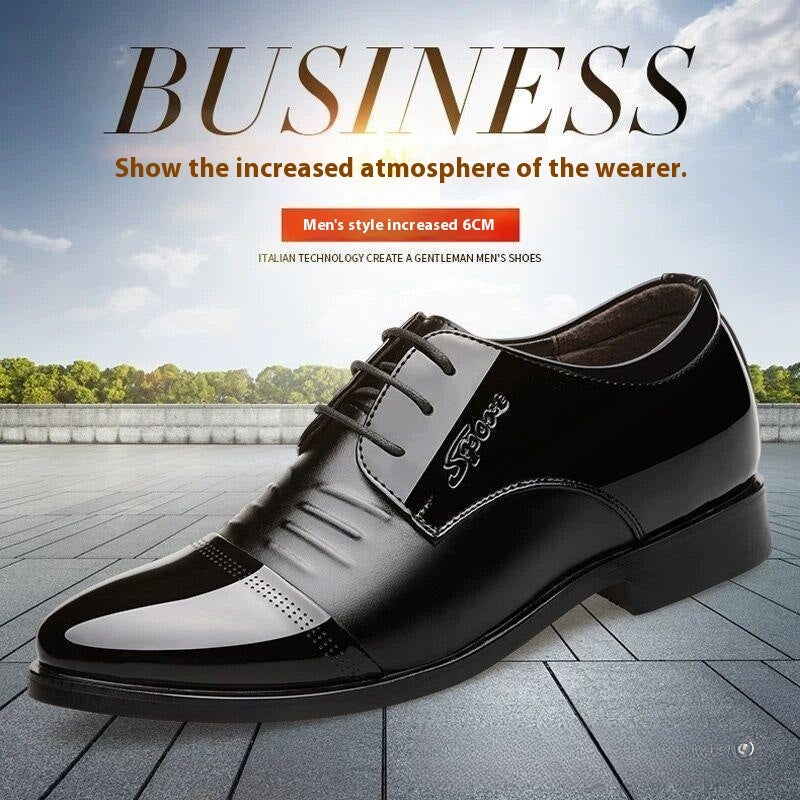 Buy Center Top Rated-Men's Autumn Height Increasing Casual Black Groom Wedding Shoes