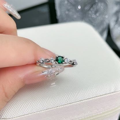 Buy Center Trend-Design Niche Colored Gems Open-end Zircon Ring Retro 1 Open Ring