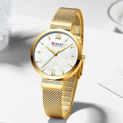 Montre à quartz simple en alliage tendance pour femme