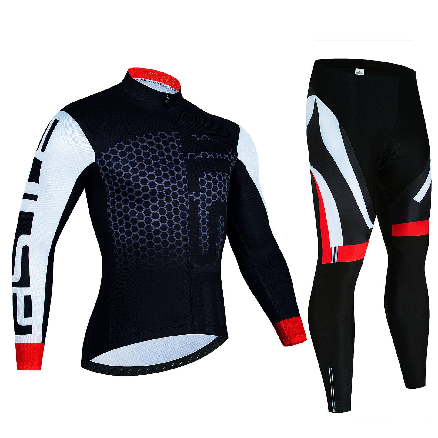 Fresh on the Scene at Buy Center: Men's Riding Jersey Long Sleeve Top And Trousers Wicking Breathable Cycling Suspender Suit Style10