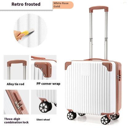 Fresh Arrivals at Buy Center: 18-inch Trolley Case Printed Pattern Luggage Small Children Suitcase Boarding Bag Suitcase White Rose 18 Inches