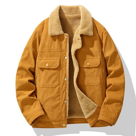 Men's Corduroy Jacket Berber Fleece Coat Warm Jacket | Men's Clothing4 | Buy Center