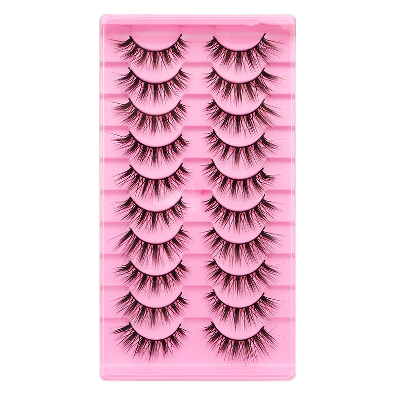 10 Pairs Of False Eyelashes With Natural And Thick Curl