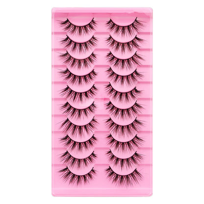 10 Pairs Of False Eyelashes With Natural And Thick Curl