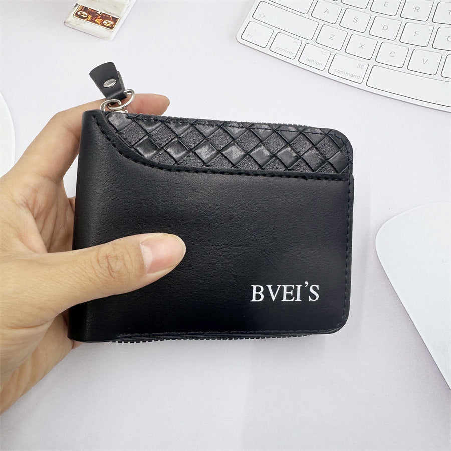 Men's Short Horizontal Zipper Wallet