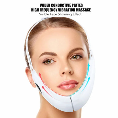 Appareil de massage par vibrations pour lifting du visage en V Appareil de thérapie par photons LED Appareil de lifting du visage Machine de ceinture de lifting des joues en forme de V pour double menton