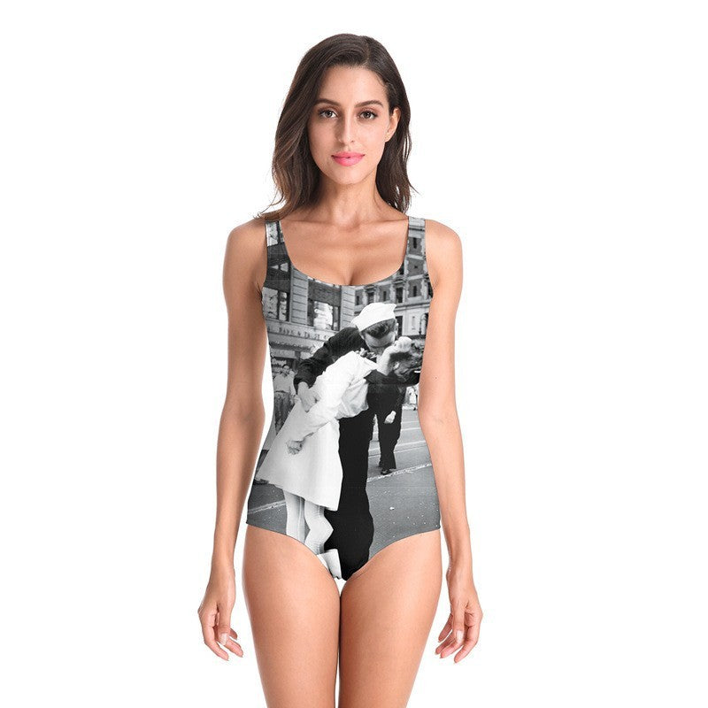 Just Arrived at Buy Center: Women's Digital Printing One-piece Swimsuit B126082 S to M