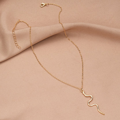 Buy Center Premium-Stylish Graceful Simple Rose Gold Snake Pendant Necklace