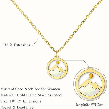 Buy Center Special-Shell Mustard Seed Stainless Steel Necklace