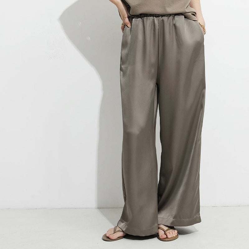 Fall Japanese And Korean Draped Casual Pants Khaki Green