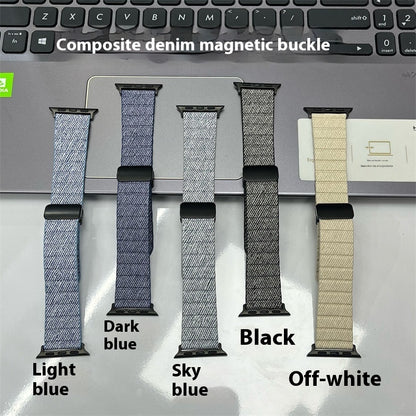 Hot New Items at Buy Center: Slim Denim Magnetic Buckle Watch Strap