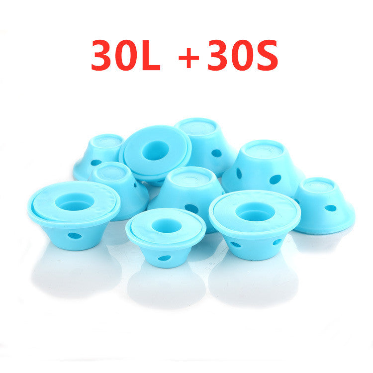 Hot New Items at Buy Center: Soft Rubber Magic Hair Care Rollers Silicone Hair Curlers No Heat Hair Styling Tool 30L and 30S Light blue