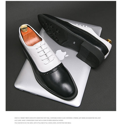 Fresh Arrivals at Buy Center: Men's Business Double Color Block Leather Shoes