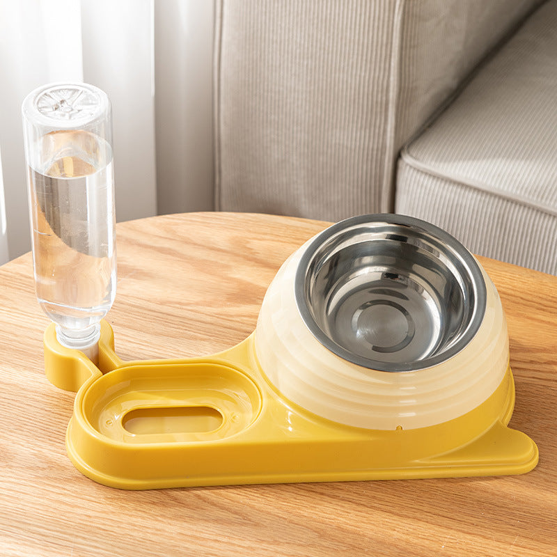 Hot New Items at Buy Center: Cat Food Bowl Cat Bowls Whisker Friendly With Water Dispenser For Cats And Small Dogs Yellow