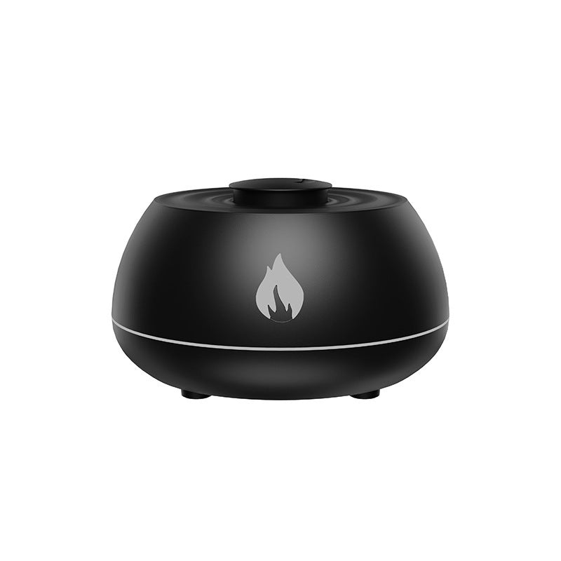 Flame Humidifier Aromatherapy Diffuser 7 Colors Light Home Air Humidifier 130ML USB Room Fragrance Essential Oil Diffuser Black USB