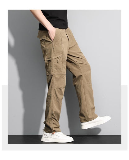 Now Available at Buy Center: Thin Overalls Men's Casual Loose Ultrathin Khaki Straight