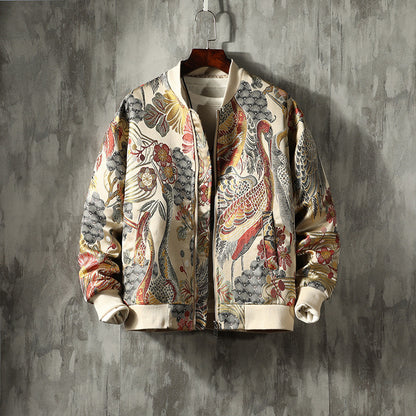 Chaqueta de béisbol vintage con cuello y bordado para jóvenes