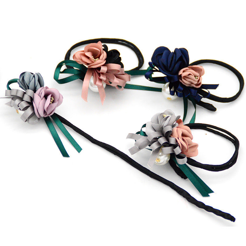 Now Available at Buy Center: aBun Hair Half Bun Pearl Flower Hair Plate Hair Elastic Korean Styling Headdress Hair Accessories